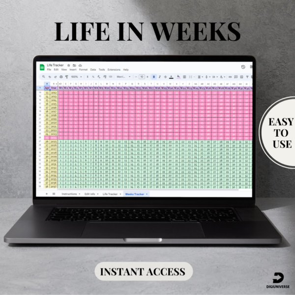 life in weeks goal tracker
