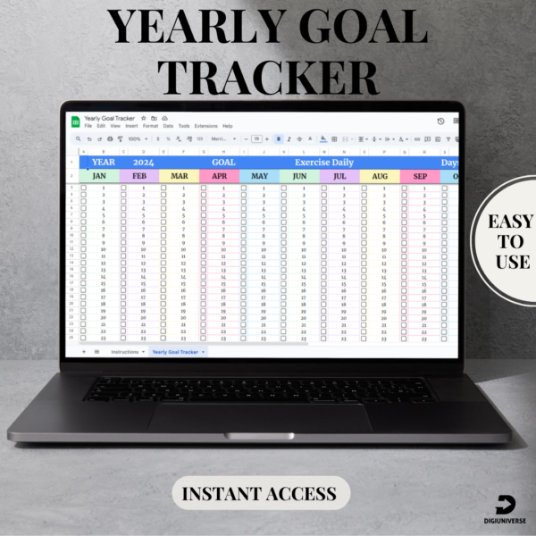 yearly goal tracker easy to use